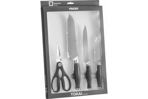 Набор ножей VINZER Tokai 4 пр. c ножницами (50131) - фото 6