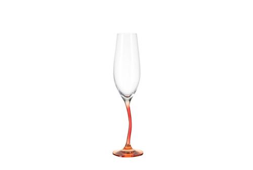 Бокал для шампанского LEONARDO Modella красно-оранжевый 215 мл (78791) - фото 1