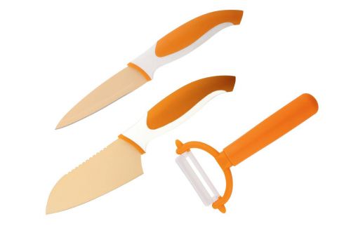 Набор ножей и овощечистка GRANCHIO оранжевый, 3 шт. 88685 - фото 1