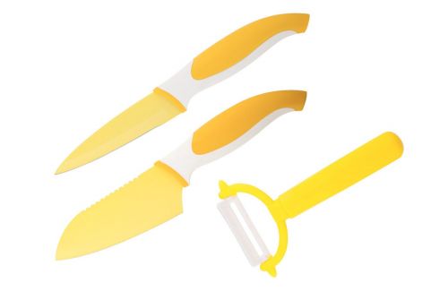 Набор ножей и овощечистка GRANCHIO желтый 3 шт. 88684 - фото 1