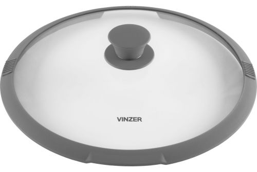 Крышка VINZER стеклянная с силиконом 28 см (50252) - фото 1