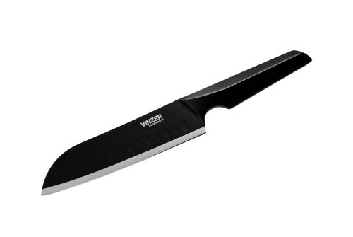 Нож Santoku VINZER Geometry Nero Line  17,8 см (50302) - фото 1