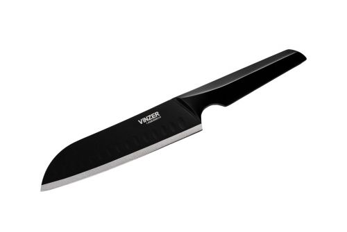 Нож Santoku VINZER Geometry Nero Line  17,8 см (50302) - фото 2