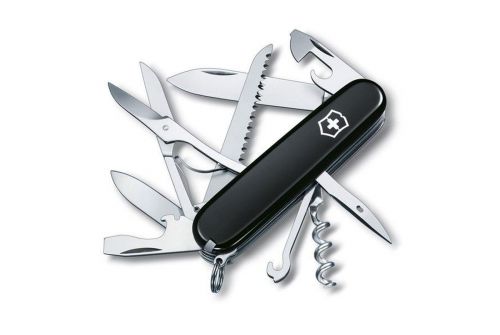 Многофункциональный нож VICTORINOX HUNTSMAN, 91 мм, 15 предметов, черный, блистер (Vx13713.3B1) - фото 1