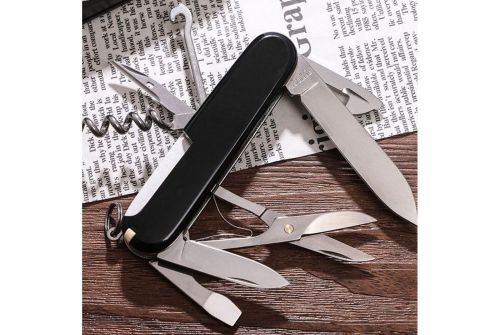 Многофункциональный нож VICTORINOX HUNTSMAN, 91 мм, 15 предметов, черный, блистер (Vx13713.3B1) - фото 6