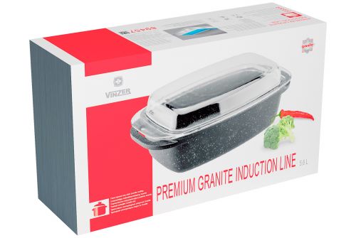 Гусятниця з кришкою VINZER Premium Granite Induction Line 5.6 л (89457) - фото 4