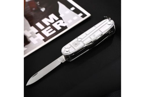 Многофункциональный нож VICTORINOX CLIMBER, 91 мм, 14 предметов, серебристый прозрачный, блистер (Vx13703.T7B1) - фото 4