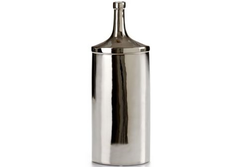 Бутылка ARTE REGAL керамическая овальная большая, черно серебро, 10х16х43 см (21335) - фото 1