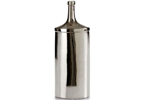 Пляшка ARTE REGAL керамічна овальна велика, чорно срібло, 10х16х43 см (21335) - фото 2