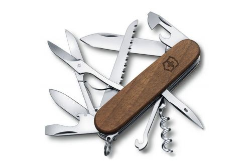 Многофункциональный нож VICTORINOX HUNTSMAN WOOD, 91 мм, 13 предметов, орех, блистер (Vx13711.63B1) - фото 1