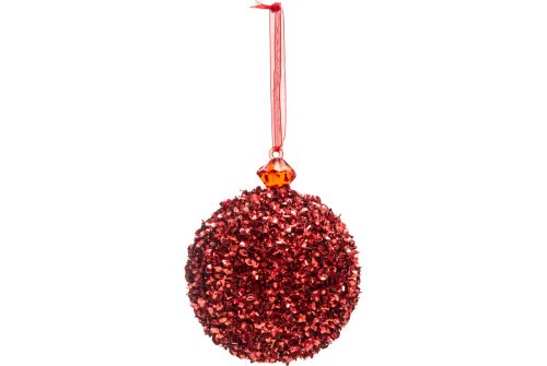 Червона новорічна куля FEERIC LIGHTS AND CHRISTMAS (137575H-2) - фото 1