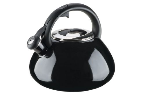 Эмалированный чайник со свистком GRANCHIO Colorito Nero черный 2.8 л 88625 - фото 2