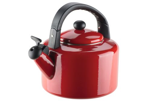 Эмалированный чайник со свистком GRANCHIO Allegro Rosso красный 2.8 л 88630 - фото 1