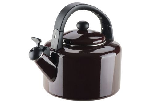 Емальований чайник зі свистком GRANCHIO Allegro Melanzana коричневий 2.8 л 88631 - фото 1