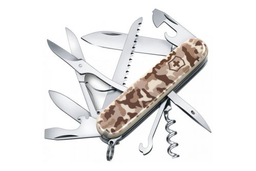 Многофункциональный нож VICTORINOX HUNTSMAN, 91 мм, 15 предметов, бежевый камуфляж, блистер (Vx13713.941B1) - фото 1