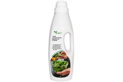 Засіб DELAMARK з антибактеріальною дією для миття овочів, фруктів, ягід, листя салату та зелені, 1л (4820152332349) - фото 1