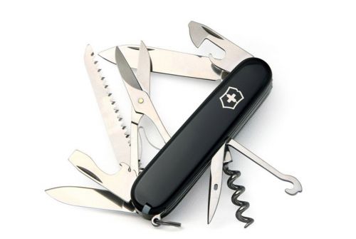 Многофункциональный нож VICTORINOX HUNTSMAN, 91 мм, 15 предметов, черный (Vx13713.3) - фото 1
