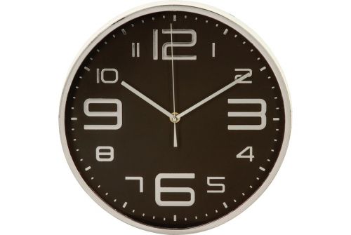 Настенные часы ATMOSPHERA черные с серебром (114690) - фото 1