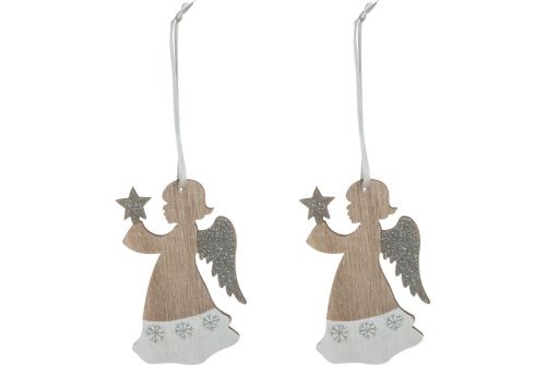 Декор FEERIC LIGHTS AND CHRISTMAS Деревянные ангелочки 2 шт. (153634-2) - фото 2