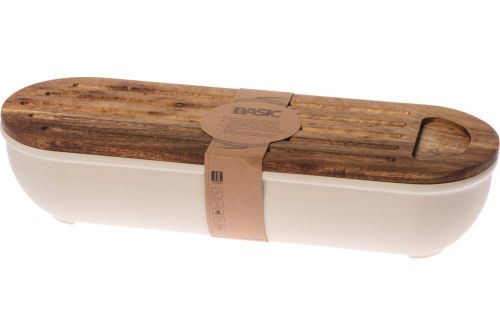 Хлебница LUNASOL для багета с деревянной крышкой/досточка для нарезки (593064) - фото 1
