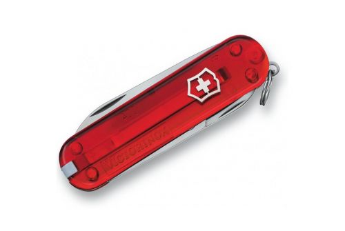 Многофункциональный нож VICTORINOX CLASSIC SD, 58 мм, 7 предметов, красный прозрачный, блистер (Vx06223.TB1) - фото 3