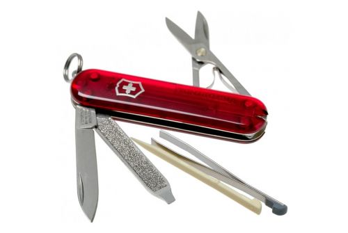 Многофункциональный нож VICTORINOX CLASSIC SD, 58 мм, 7 предметов, красный прозрачный, блистер (Vx06223.TB1) - фото 4