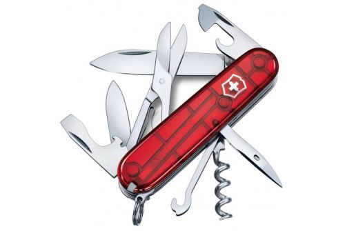 Многофункциональный нож VICTORINOX CLIMBER, 91 мм, 14 предметов, красный, прозр блистер (Vx13703.TB1) - фото 1