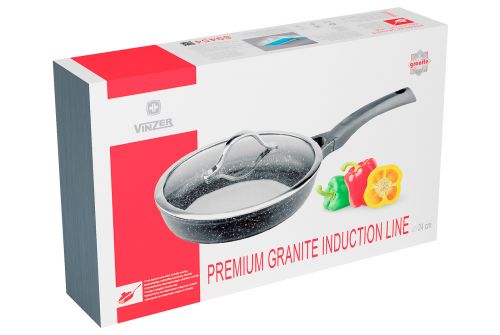 Сковорода с крышкой VINZER Premium Granite Induction Line 24 см (89454) - фото 4