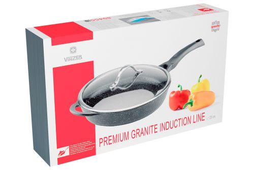 Сковорода с крышкой VINZER Premium Granite Induction Line 28 см (89455) - фото 4