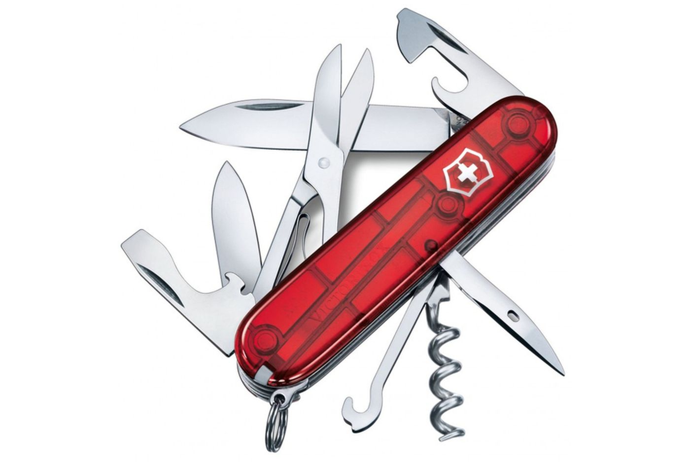 Многофункциональный нож VICTORINOX CLIMBER, 91 мм, 14 предметов, красный, прозр блистер (Vx13703.TB1) thumb 1