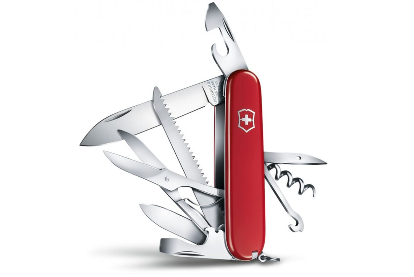 Многофункциональный нож VICTORINOX HUNTSMAN, 91 мм, 15 предметов, красный, блистер (Vx13713.B1) thumb 2