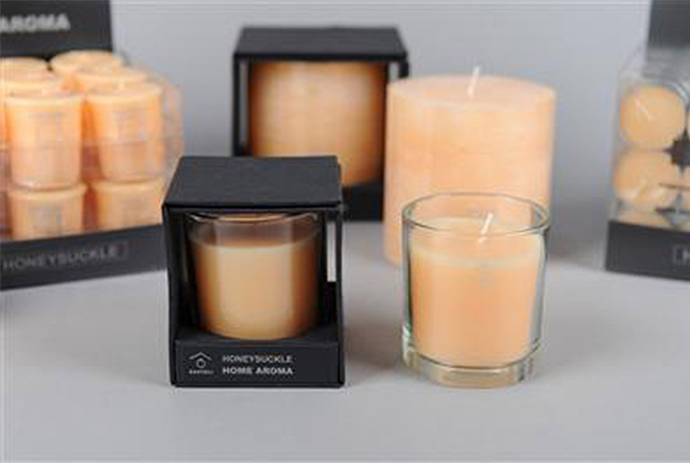 Ароматизована свічка RASTELI Honeysuckle в скляному свічнику d7xH7,5cm - (5287) thumb 1